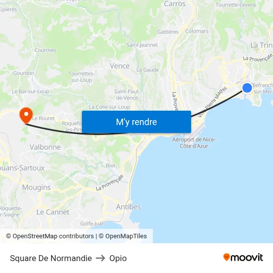 Square De Normandie to Opio map