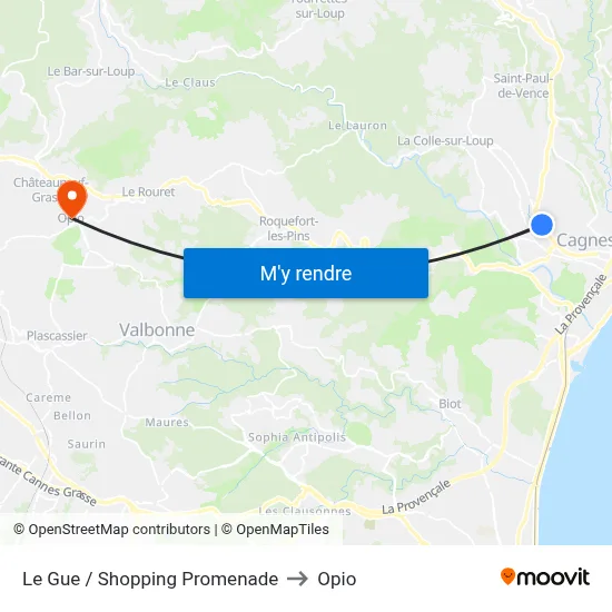 Le Gue / Shopping Promenade to Opio map