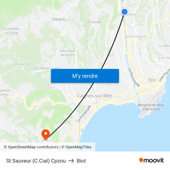 St Sauveur (C.Cial) Cpzou to Biot map