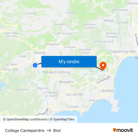 College Canteperdrix to Biot map