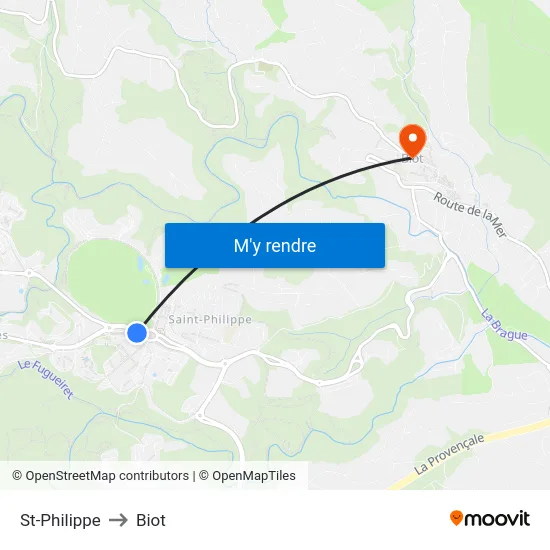 St-Philippe to Biot map