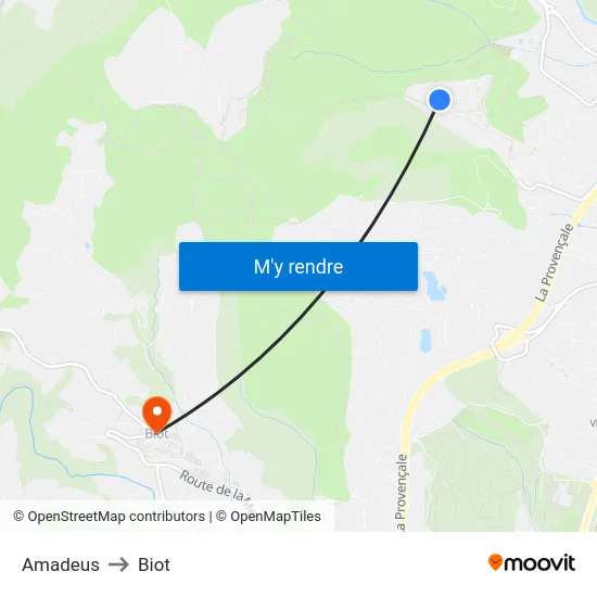Amadeus to Biot map
