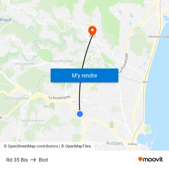 Rd 35 Bis to Biot map