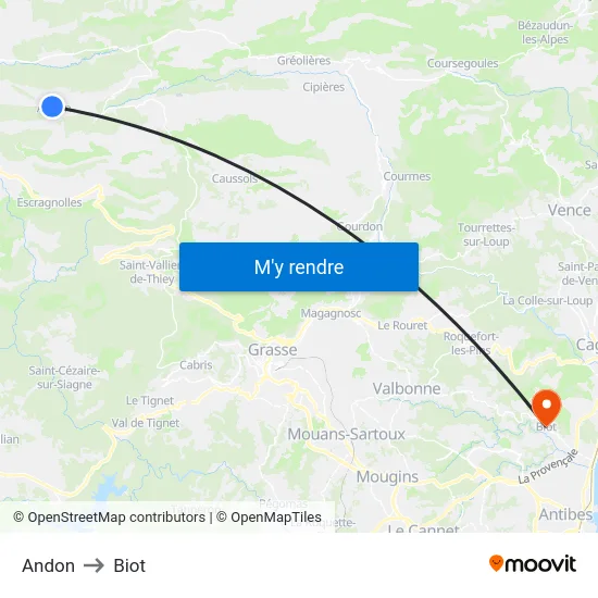 Andon to Biot map