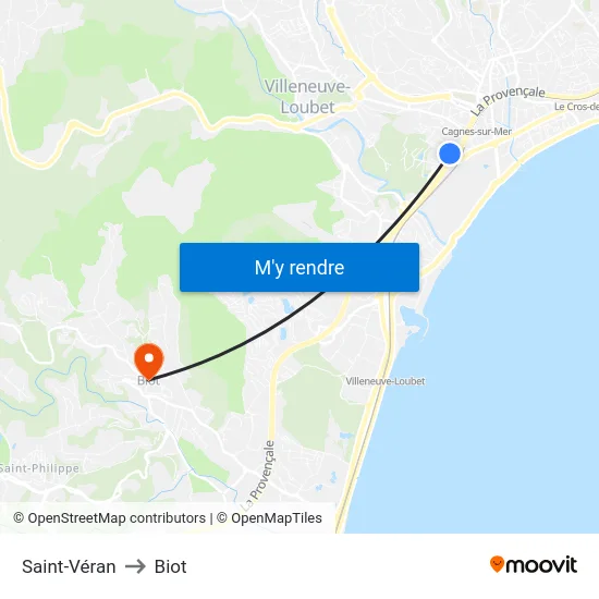 Saint-Véran to Biot map