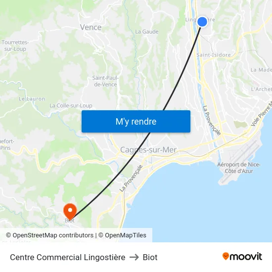 Centre Commercial Lingostière to Biot map