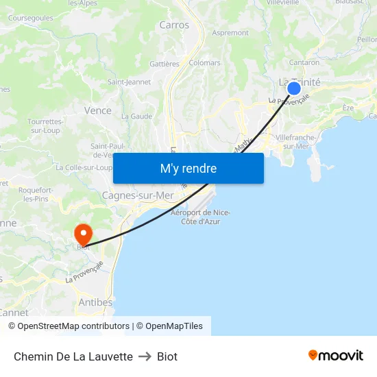 Chemin De La Lauvette to Biot map
