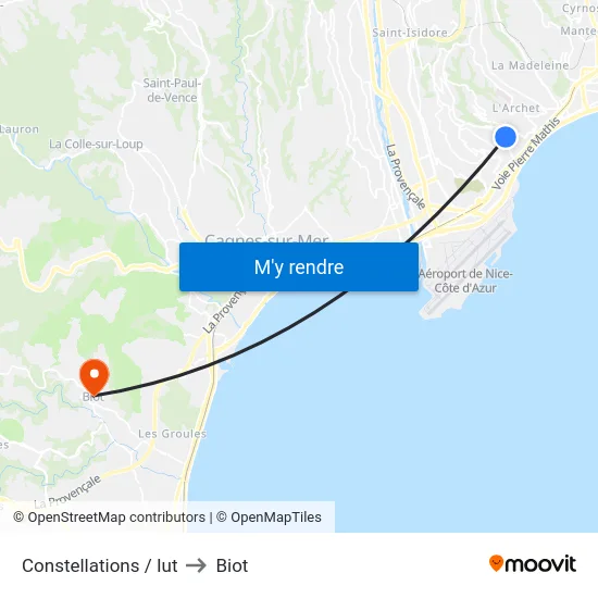 Constellations / Iut to Biot map