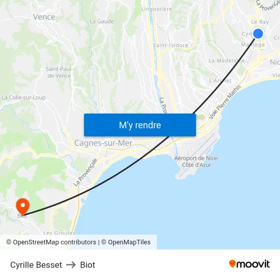 Cyrille Besset to Biot map