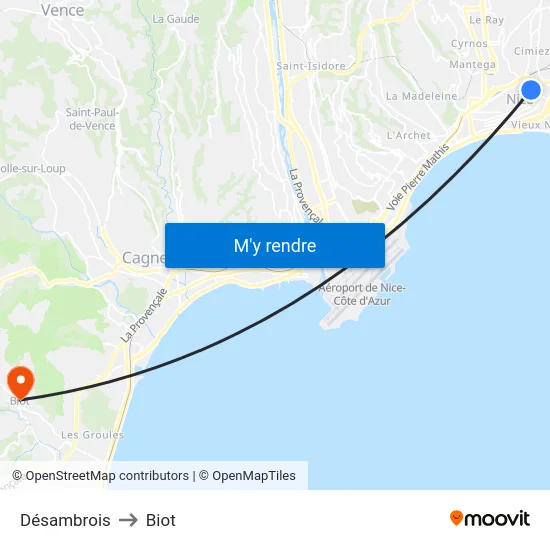 Désambrois to Biot map