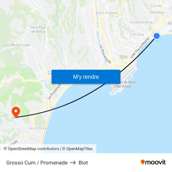 Grosso Cum / Promenade to Biot map