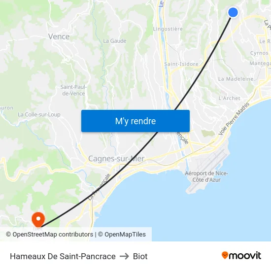 Hameaux De Saint-Pancrace to Biot map