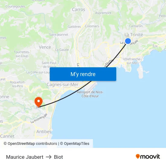 Maurice Jaubert to Biot map