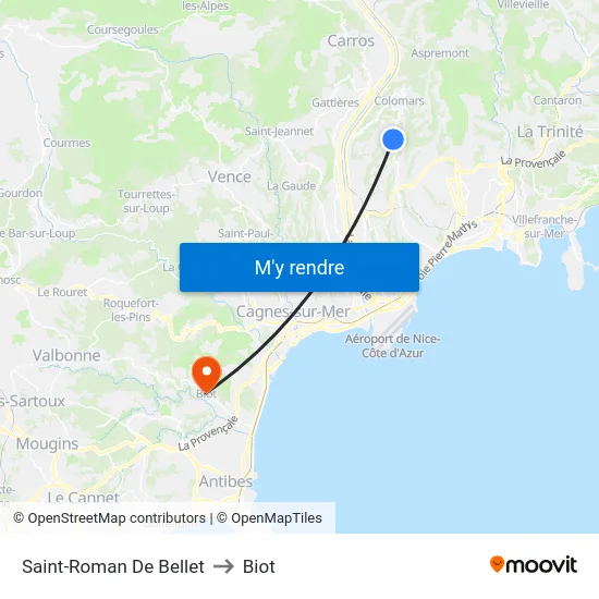 Saint-Roman De Bellet to Biot map