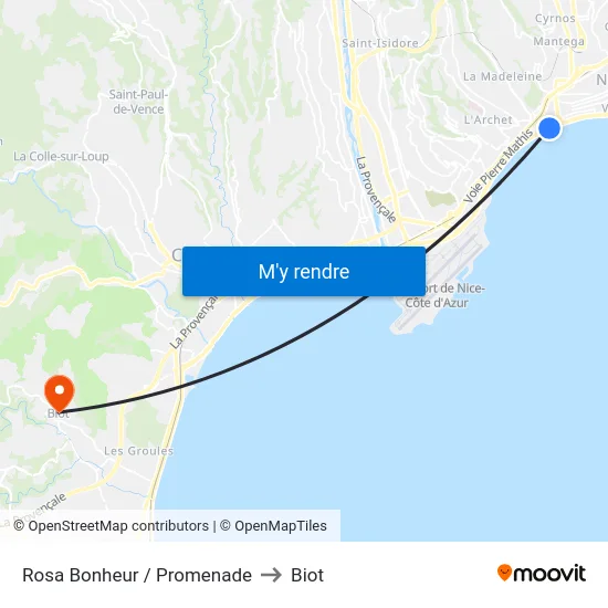 Rosa Bonheur / Promenade to Biot map