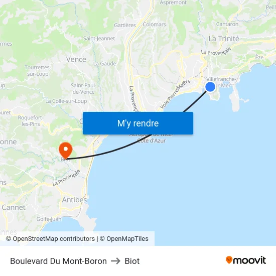 Boulevard Du Mont-Boron to Biot map