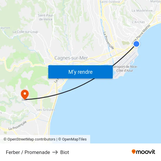 Ferber / Promenade to Biot map