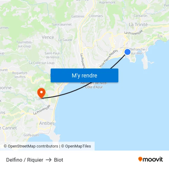 Delfino / Riquier to Biot map