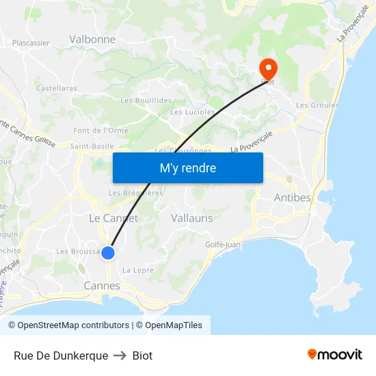 Rue De Dunkerque to Biot map