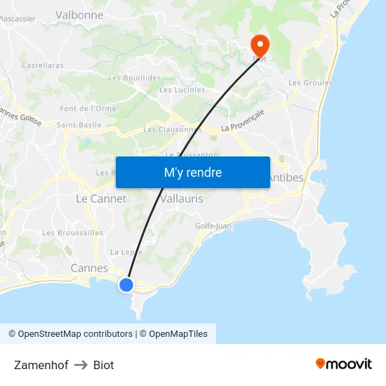 Zamenhof to Biot map