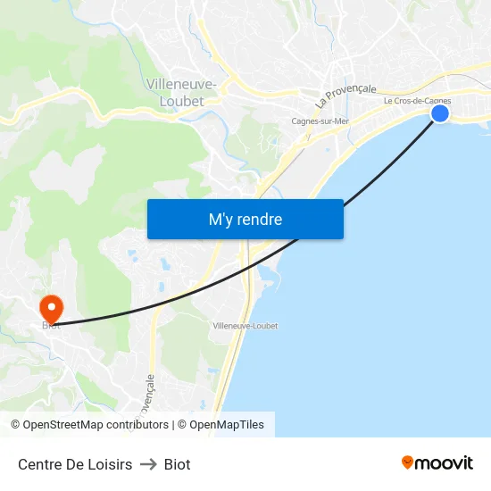 Centre De Loisirs to Biot map