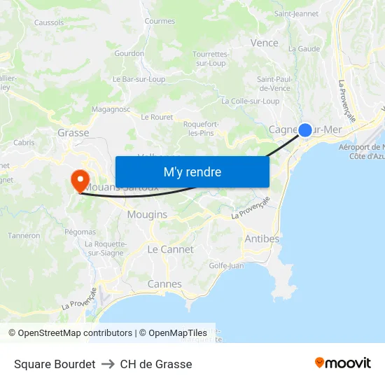 Square Bourdet to CH de Grasse map