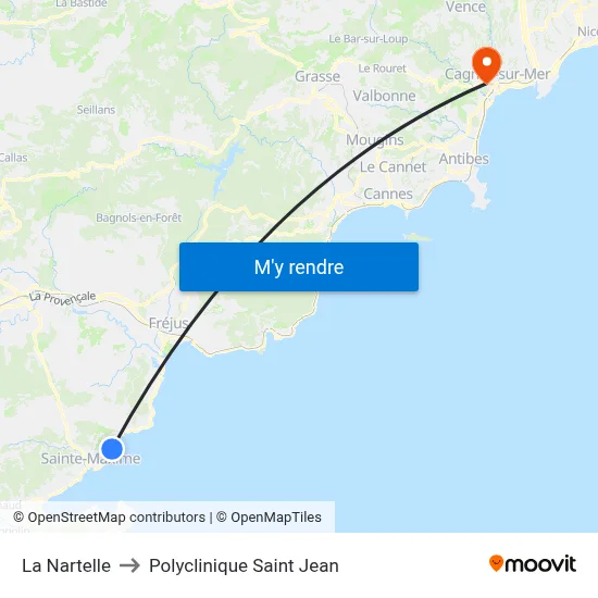 La Nartelle to Polyclinique Saint Jean map
