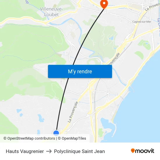 Hauts Vaugrenier to Polyclinique Saint Jean map