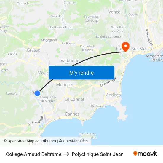 College Arnaud Beltrame to Polyclinique Saint Jean map