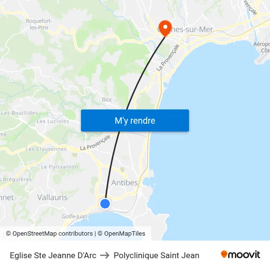 Eglise Ste Jeanne D'Arc to Polyclinique Saint Jean map