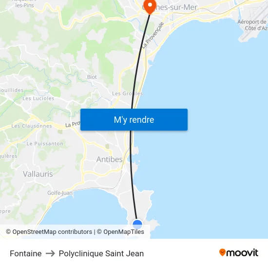 Fontaine to Polyclinique Saint Jean map