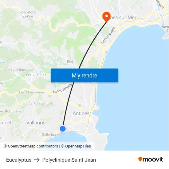Eucalyptus to Polyclinique Saint Jean map