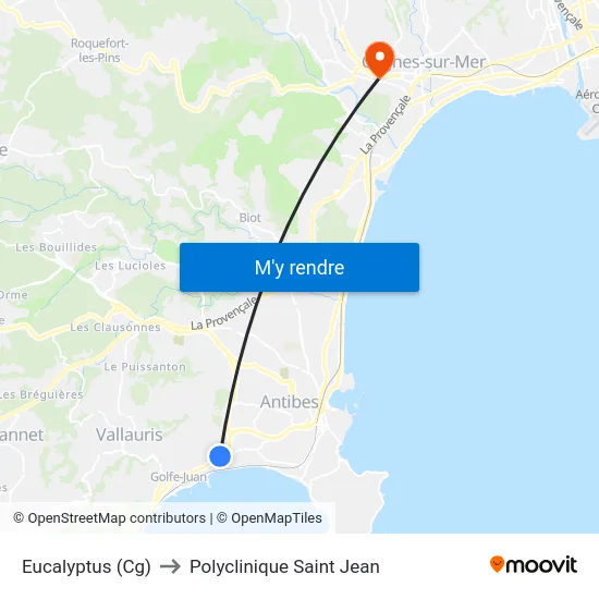 Eucalyptus (Cg) to Polyclinique Saint Jean map