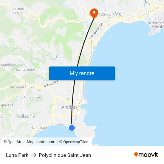 Luna Park to Polyclinique Saint Jean map