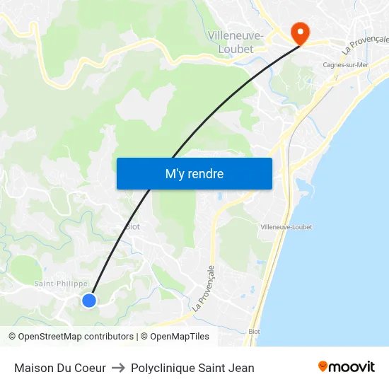 Maison Du Coeur to Polyclinique Saint Jean map