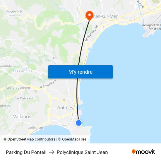 Parking Du Ponteil to Polyclinique Saint Jean map