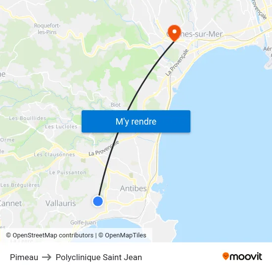 Pimeau to Polyclinique Saint Jean map