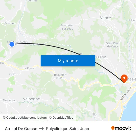 Amiral De Grasse to Polyclinique Saint Jean map
