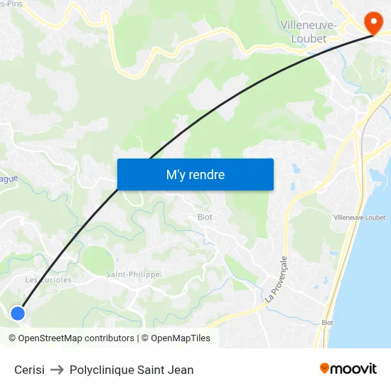 Cerisi to Polyclinique Saint Jean map