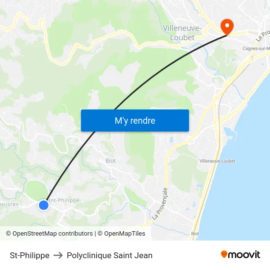 St-Philippe to Polyclinique Saint Jean map