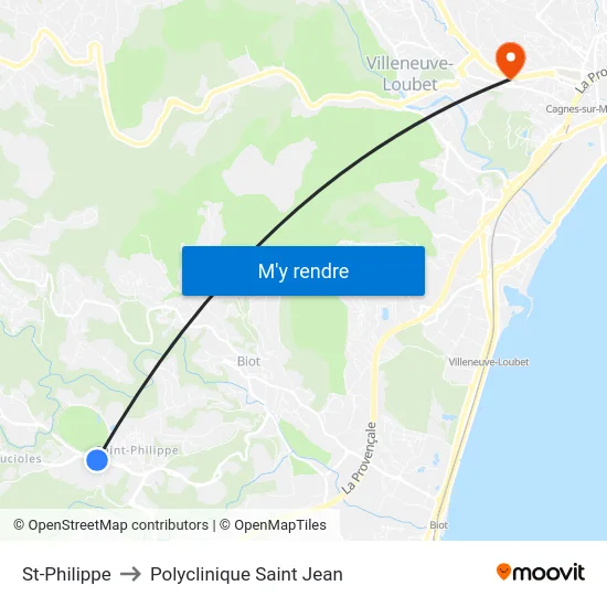 St-Philippe to Polyclinique Saint Jean map