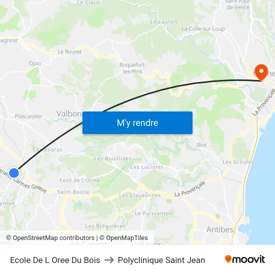 Ecole De L Oree Du Bois to Polyclinique Saint Jean map