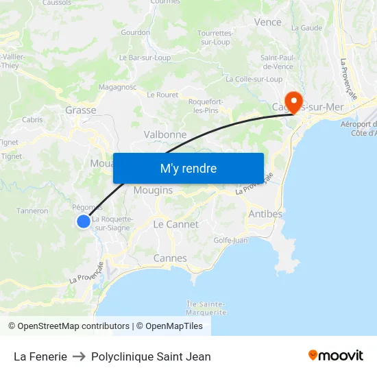 La Fenerie to Polyclinique Saint Jean map