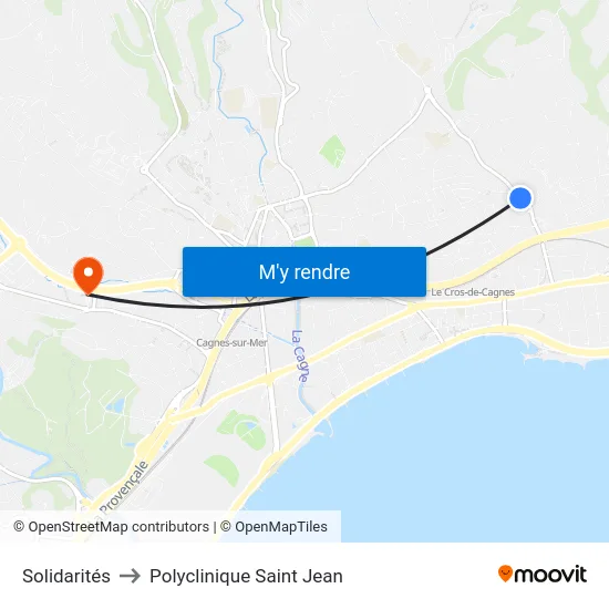 Solidarités to Polyclinique Saint Jean map