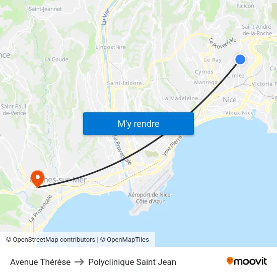 Avenue Thérèse to Polyclinique Saint Jean map