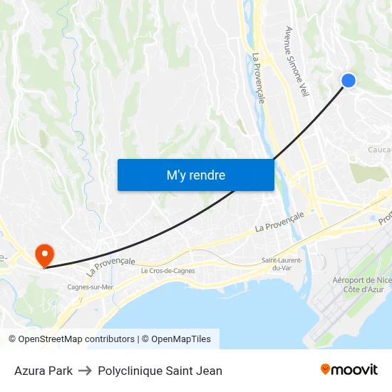 Azura Park to Polyclinique Saint Jean map