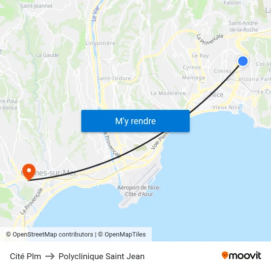 Cité Plm to Polyclinique Saint Jean map