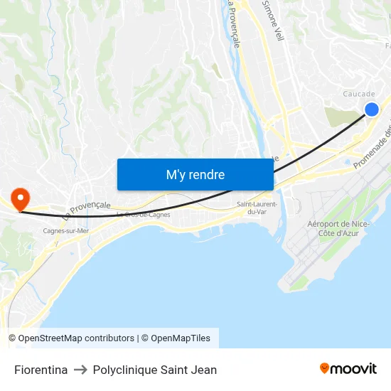 Fiorentina to Polyclinique Saint Jean map