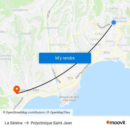 La Séréna to Polyclinique Saint Jean map