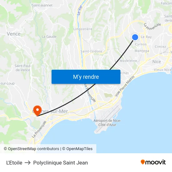 L'Etoile to Polyclinique Saint Jean map